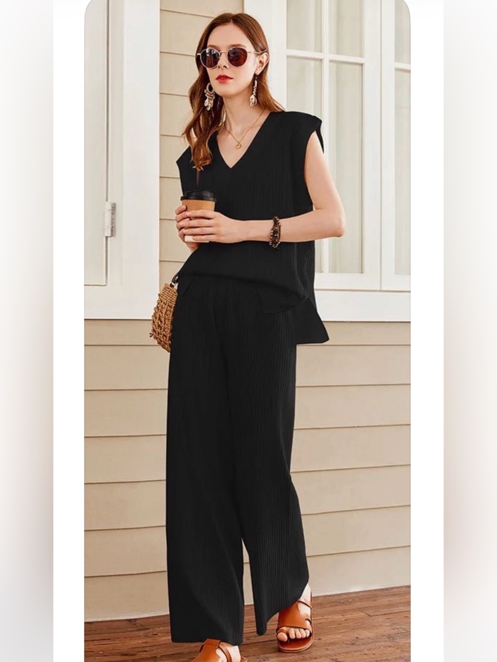 Ekouaer 2 pc. Rib Knit Loungewear Set
